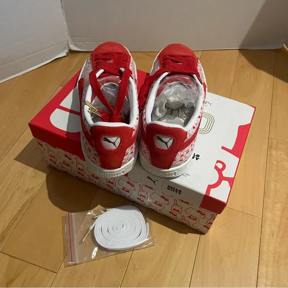 NIB hello kitty x puma red suede sneakers - Picture 5 of 7